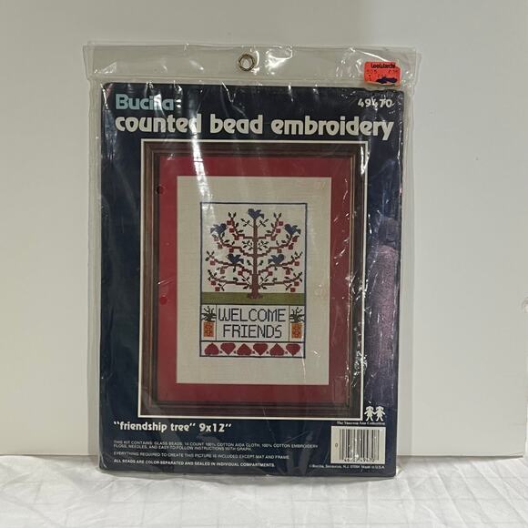 Bucilla Friendship Tree Welcome Friends Counted Bead Embroidery Kit - Picture 1 of 11